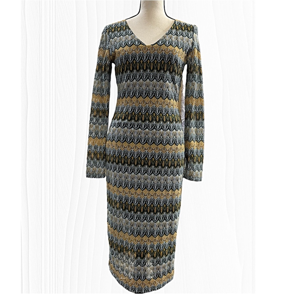 MIAMI CROCHET LACE MIDI DRESS WITH LONG SLEEVE